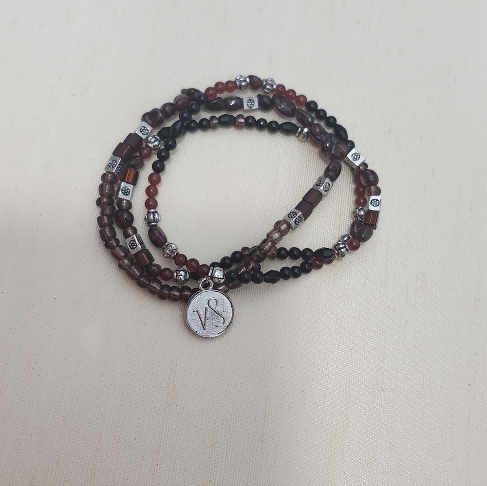Handmade Garnet and Onyx 925 Silver Beaded Sagittarius Bracelet Set